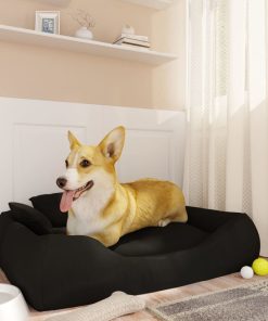 Jastuk za pse s jastučićima crni 75 x 58 x 18 cm tkanina Oxford