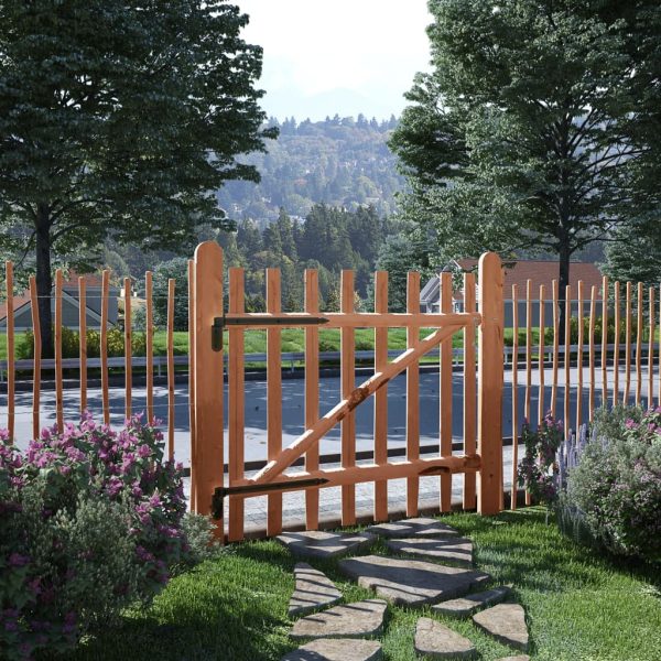 Jednostruka Vrata za Ogradu Impregnirano Drvo Lijeske 100x90 cm