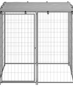 Kavez za pse srebrni 110 x 110 x 110 cm čelični