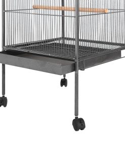 Kavez za ptice crni 54 x 54 x 146 cm čelični