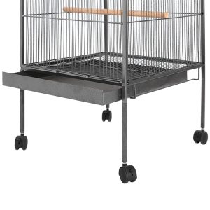 Kavez za ptice crni 54 x 54 x 146 cm čelični