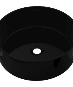 Keramički okrugli umivaonik 40 x 15 cm crni