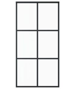 Klizna vrata od stakla ESG i aluminija 102 x 205 cm crna