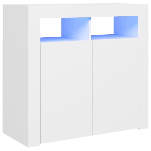 Komoda s LED svjetlima bijela 80 x 35 x 75 cm