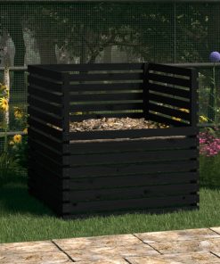 Komposter crna 100 x 100 x 102 cm od masivne borovine