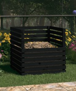 Komposter crni 80 x 80 x 78 cm od masivne borovine