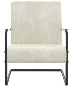 Konzolna stolica krem bijela baršunasta