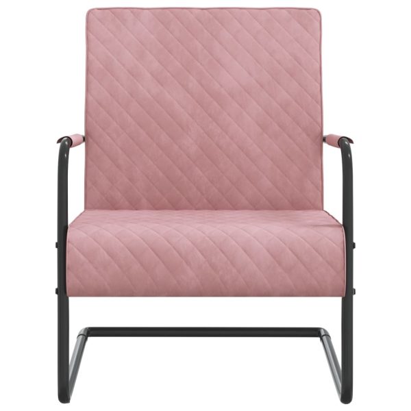 Konzolna stolica ružičasta baršunasta