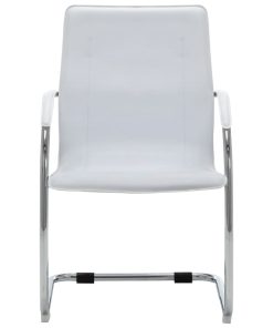 Konzolna uredska stolica od umjetne kože bijela
