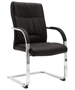 Konzolna uredska stolica od umjetne kože crna