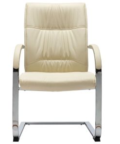 Konzolna uredska stolica od umjetne kože krem