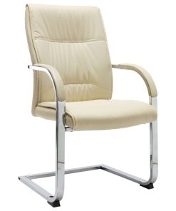 Konzolna uredska stolica od umjetne kože krem