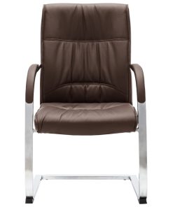 Konzolna uredska stolica od umjetne kože smeđa