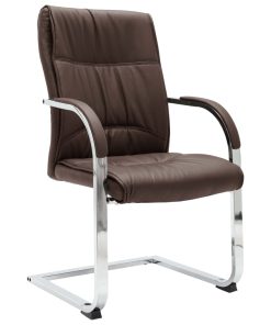 Konzolna uredska stolica od umjetne kože smeđa