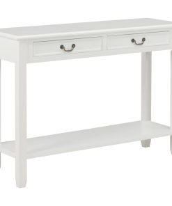 Konzolni stol bijeli 110 x 35 x 80 cm drveni