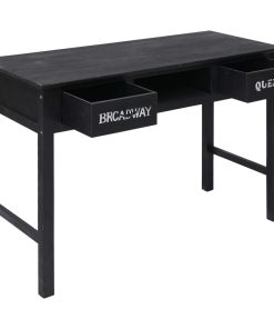 Konzolni stol crni 110 x 45 x 76 cm drveni