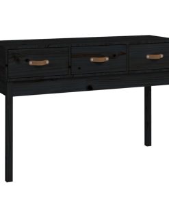 Konzolni stol crni 114x40x75 cm od masivne borovine