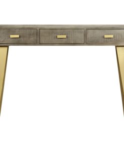 Konzolni stol od masivnog drva manga sivo-mjedeni 110x35x76 cm