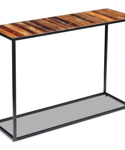 Konzolni stol od masivnog obnovljenog drva 110 x 35 x 76 cm