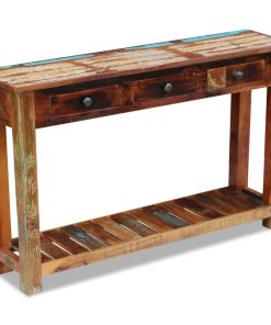 Konzolni stol od masivnog obnovljenog drva 120 x 30 x 76 cm