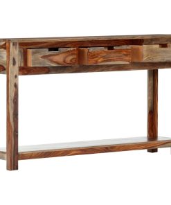 Konzolni stol s 3 ladice 120x30x75 cm od masivnog drva šišama
