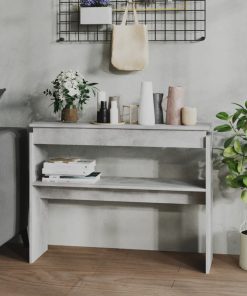 Konzolni stol siva boja betona 102 x 30 x 80 cm od iverice