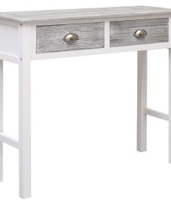 Konzolni stol sivi 90 x 30 x 77 cm drveni