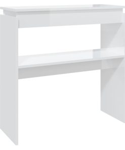 Konzolni stol visoki sjaj bijeli 80 x 30 x 80 cm od iverice