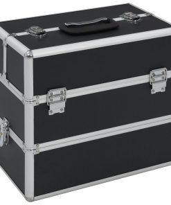 Kovčeg za šminku 37 x 24 x 35 cm crni aluminijski