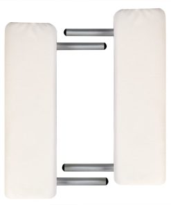Krem bijeli sklopivi stol za masažu 2 zone i aluminijski okvir