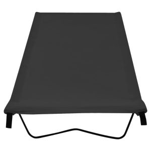 Krevet za kampiranje 180 x 60 x 19 cm od tkanine i čelika crni