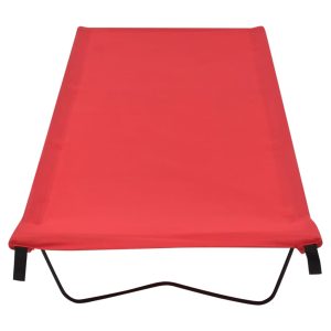 Krevet za kampiranje 180x60x19 cm od tkanine i čelika crveni