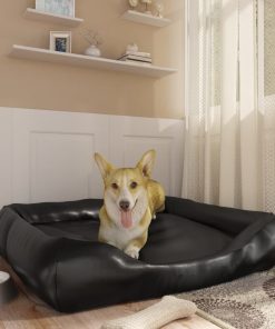 Krevet za pse crni 105 x 80 x 25 cm od umjetne kože