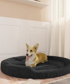Krevet za pse crni 110 x 90 x 23 cm plišani