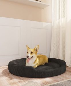 Krevet za pse crni 70 x 55 x 23 cm plišani