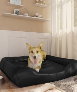 Krevet za pse crni 80 x 68 x 23 cm od umjetne kože
