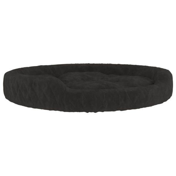 Krevet za pse crni 90 x 70 x 23 cm plišani