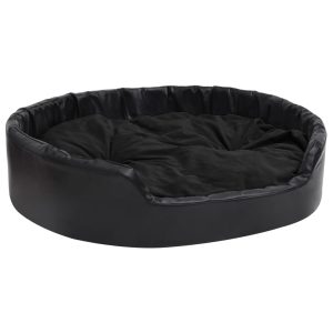 Krevet za pse crni 99 x 89 x 21 cm od pliša i umjetne kože