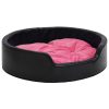 Krevet za pse crno-ružičasti 90x79x20 cm pliš i umjetna koža