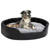 Krevet za pse crno-sivi 90 x 79 x 20 cm od pliša i umjetne kože