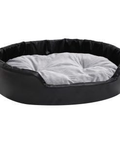 Krevet za pse crno-sivi 90 x 79 x 20 cm od pliša i umjetne kože