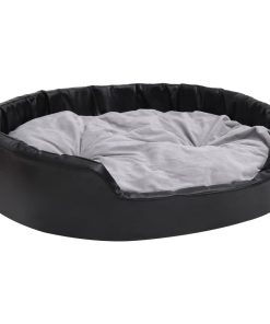 Krevet za pse crno-sivi 99 x 89 x 21 cm od pliša i umjetne kože