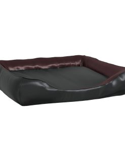 Krevet za pse crno-smeđi 80 x 68 x 23 cm od umjetne kože