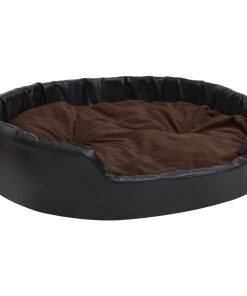 Krevet za pse crno-smeđi 99x89x21 cm od pliša i umjetne kože