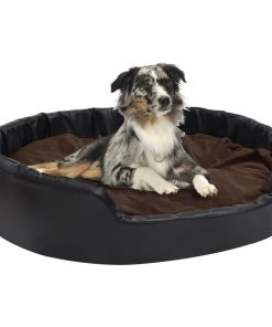 Krevet za pse crno-smeđi 99x89x21 cm od pliša i umjetne kože
