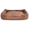 Krevet za pse s jastukom PU umjetna koža veličina M Bež