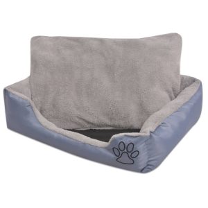 Krevet za pse s podstavljenim jastukom veličina L sivi