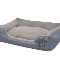 Krevet za pse s podstavljenim jastukom veličina M sivi