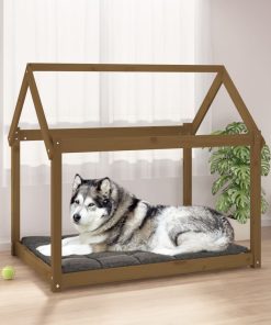 Krevet za pse smeđa boja meda 111x80x100 cm od masivne borovine