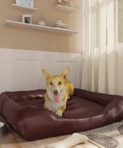 Krevet za pse smeđi 105 x 80 x25 cm od umjetne kože